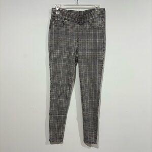 Seven7 Women's Gray Plaid Skinny Leggings